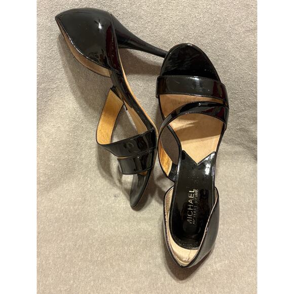 Michael Kors Size 8 Stiletto Heels Black Patent Leather Women’s Shoes - Picture 4 of 9